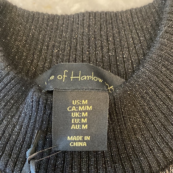 NWT House of Harlow 1960 Multi Metallic Black Fitted Sweater - Picture 3 of 9